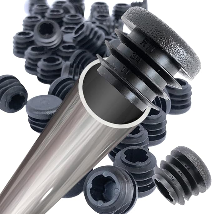 Plastic Pipe Clip - 8 embouts ronds noirs en plastique