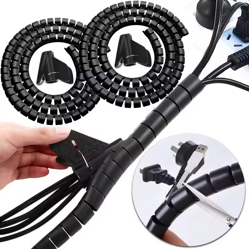 Plastic Pipe Clip - Organisateur de câbles flexible en spirale