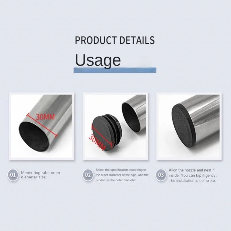 8 embouts ronds noirs en plast - Plastic Pipe Clip avis et prix