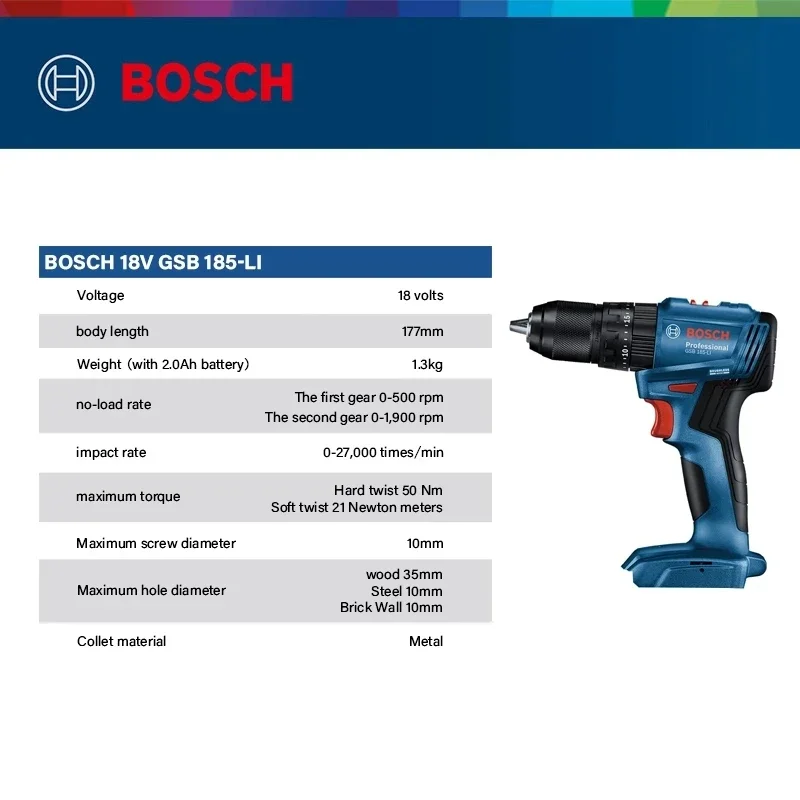 Perceuse à percussion sans fil - Bosch Drill Gsb 18V avis et prix