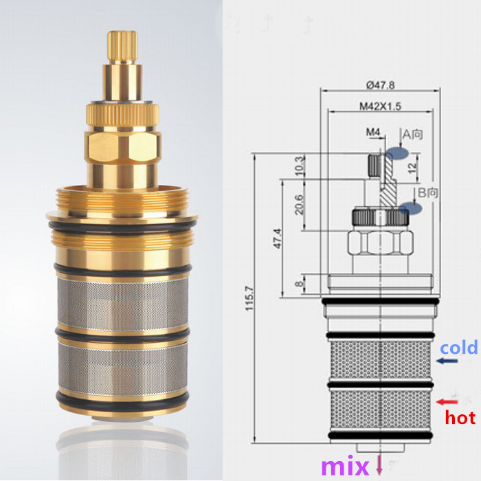 Cartouche thermostatique et po - Shower Valve Cartridge avis et prix